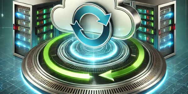 Dall·e 2025 01 25 19.46.36 A Conceptual Illustration Representing Backup And Restore Processes. The Image Features A Cloud With A Circular Arrow Around It, Symbolizing Data Cont